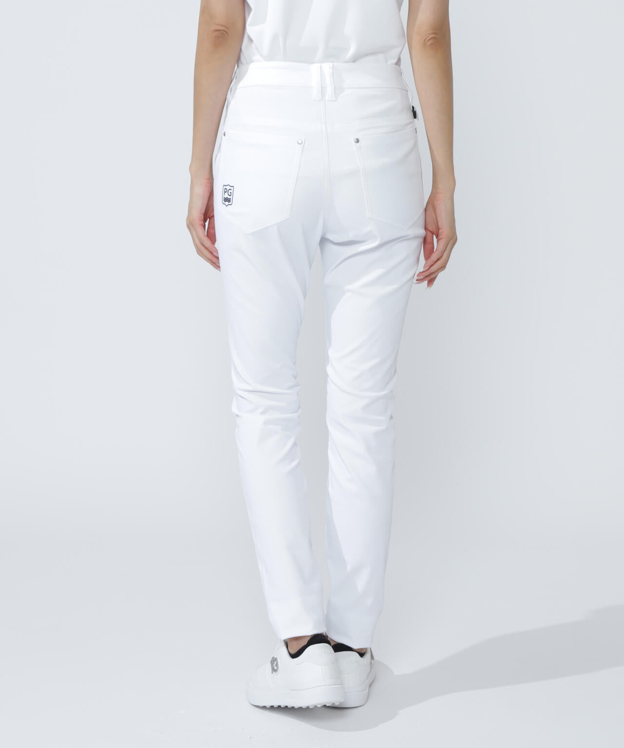 パーリーゲイツ　レディースパンツ ホワイト Peドビーストレッチ P&I 5ポケットパンツ | PEARLY GATES