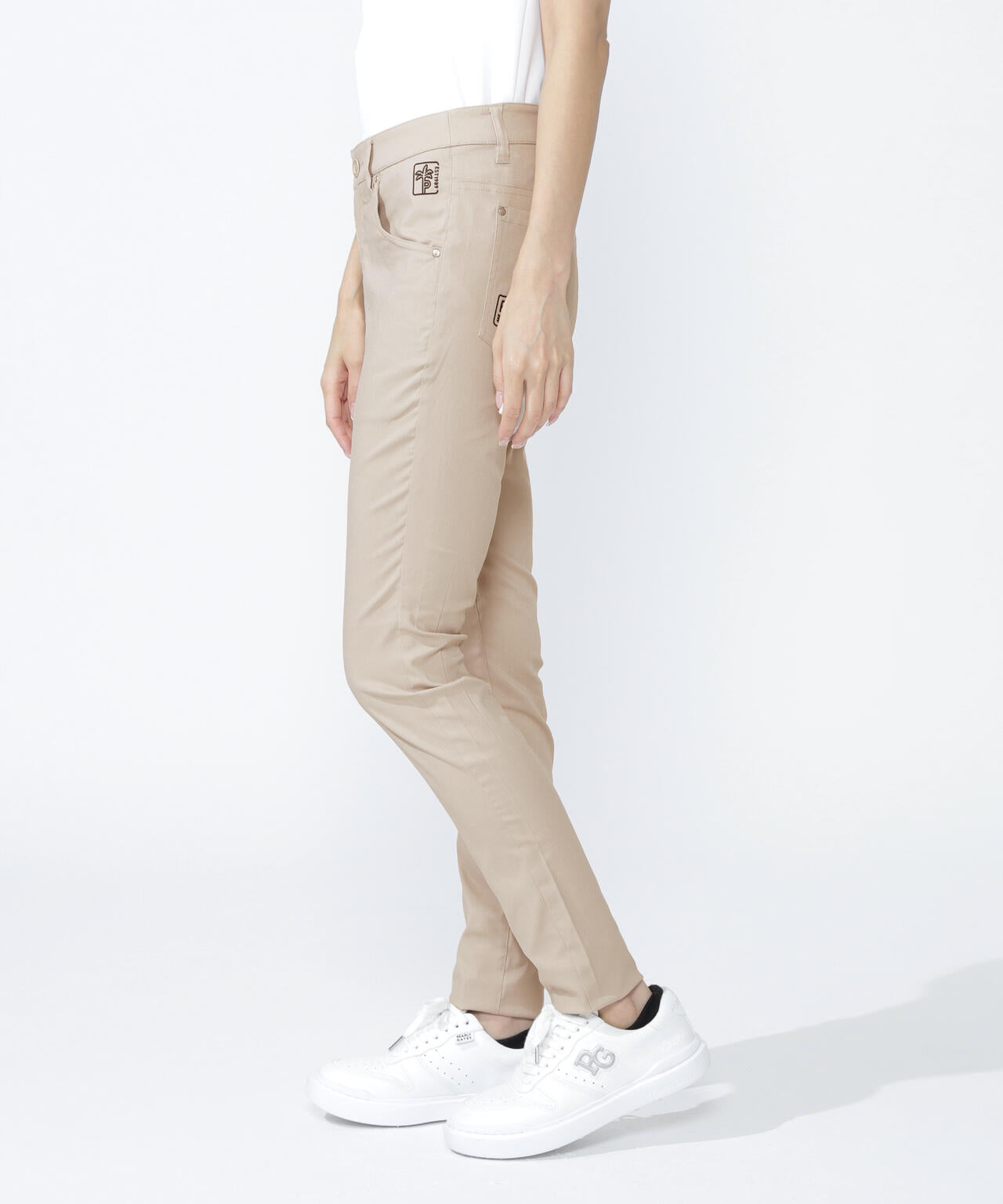 パーリーゲイツ　パンツ　白　ホワイト　4 M ストレッチ　オールシーズン ストレッチ綾目ドビー/ストレッチデニム EXストレッチvision 5