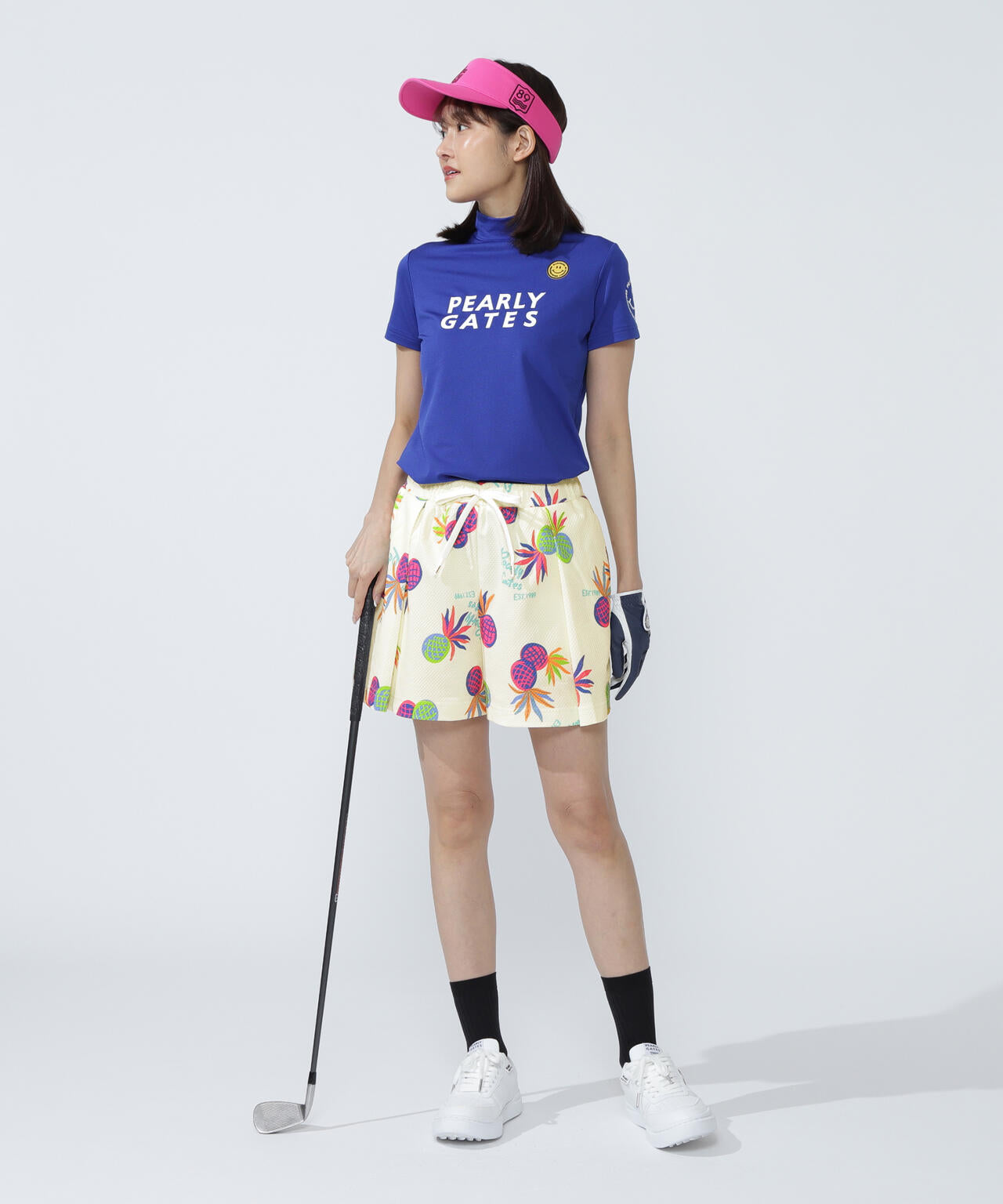 46G75d PBTドビーショートパンツ ＜パイナップルアート柄＞