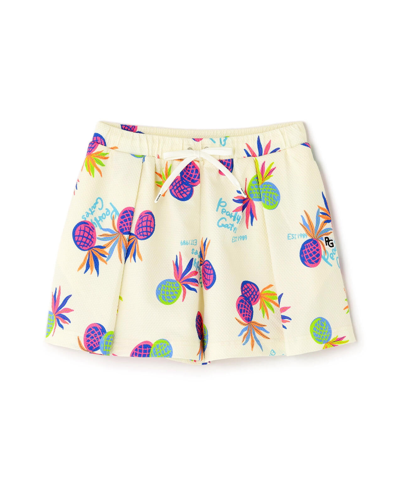 46G75d PBTドビーショートパンツ ＜パイナップルアート柄＞