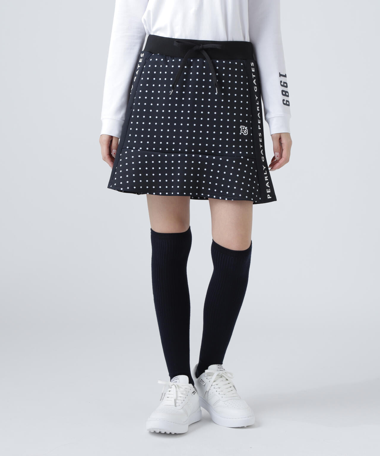 新品未使用　PEARLY GATES ドット柄スカート ダブルフェイススカート ＜ミニドット柄＞ | PEARLY GATES（パーリー