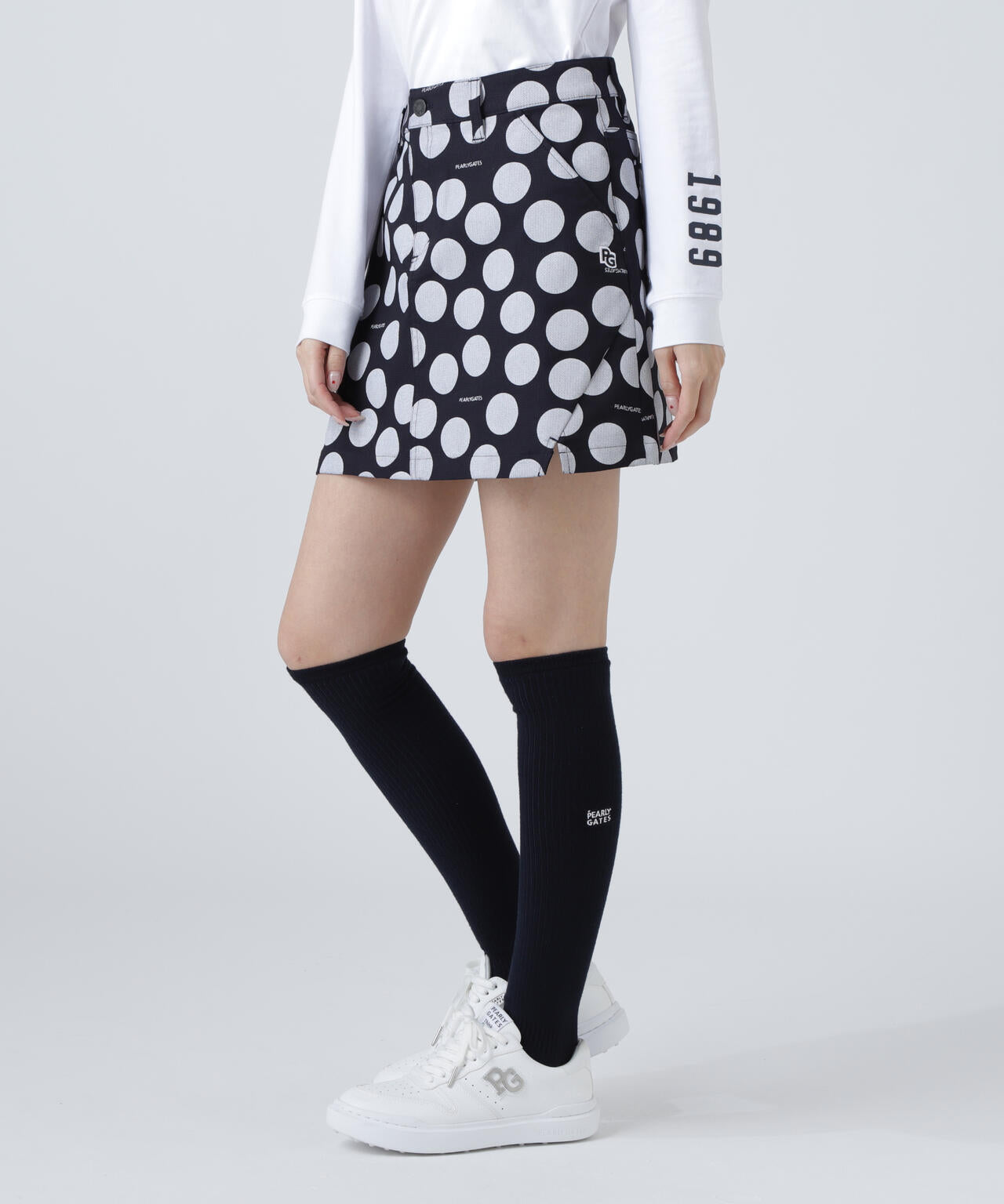 パーリーゲイツ エイ柄 スカート 00 C/Peストレッチドビーツイル