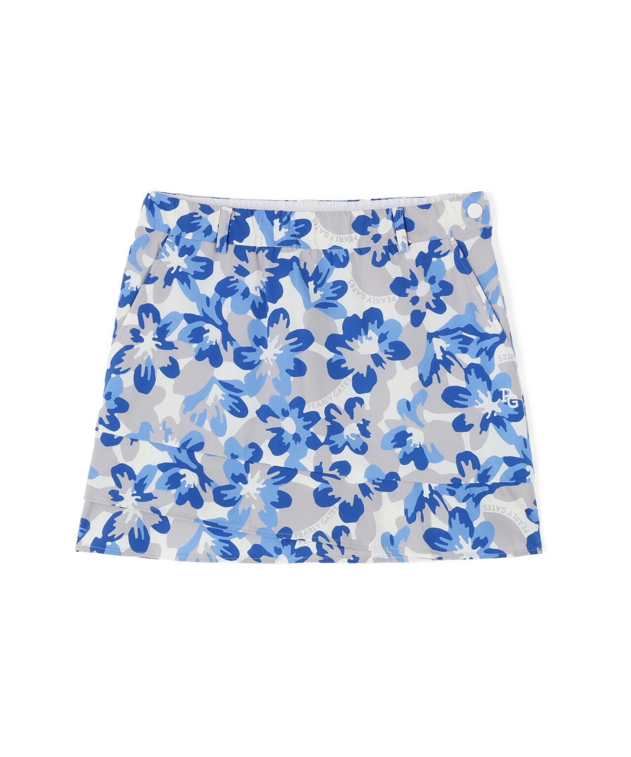 Peストレッチドビー中綿スカート ＜ラフ花ロゴ小柄＞