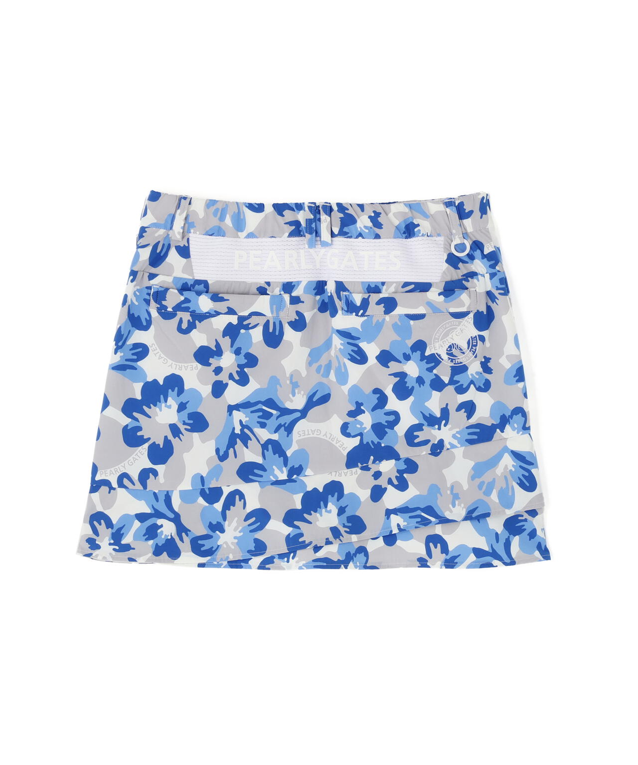 Peストレッチドビー中綿スカート ＜ラフ花ロゴ小柄＞