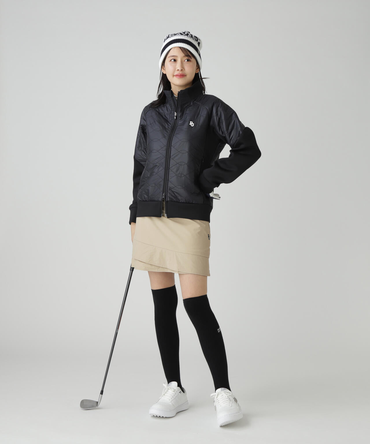 Peストレッチドビー中綿スカート