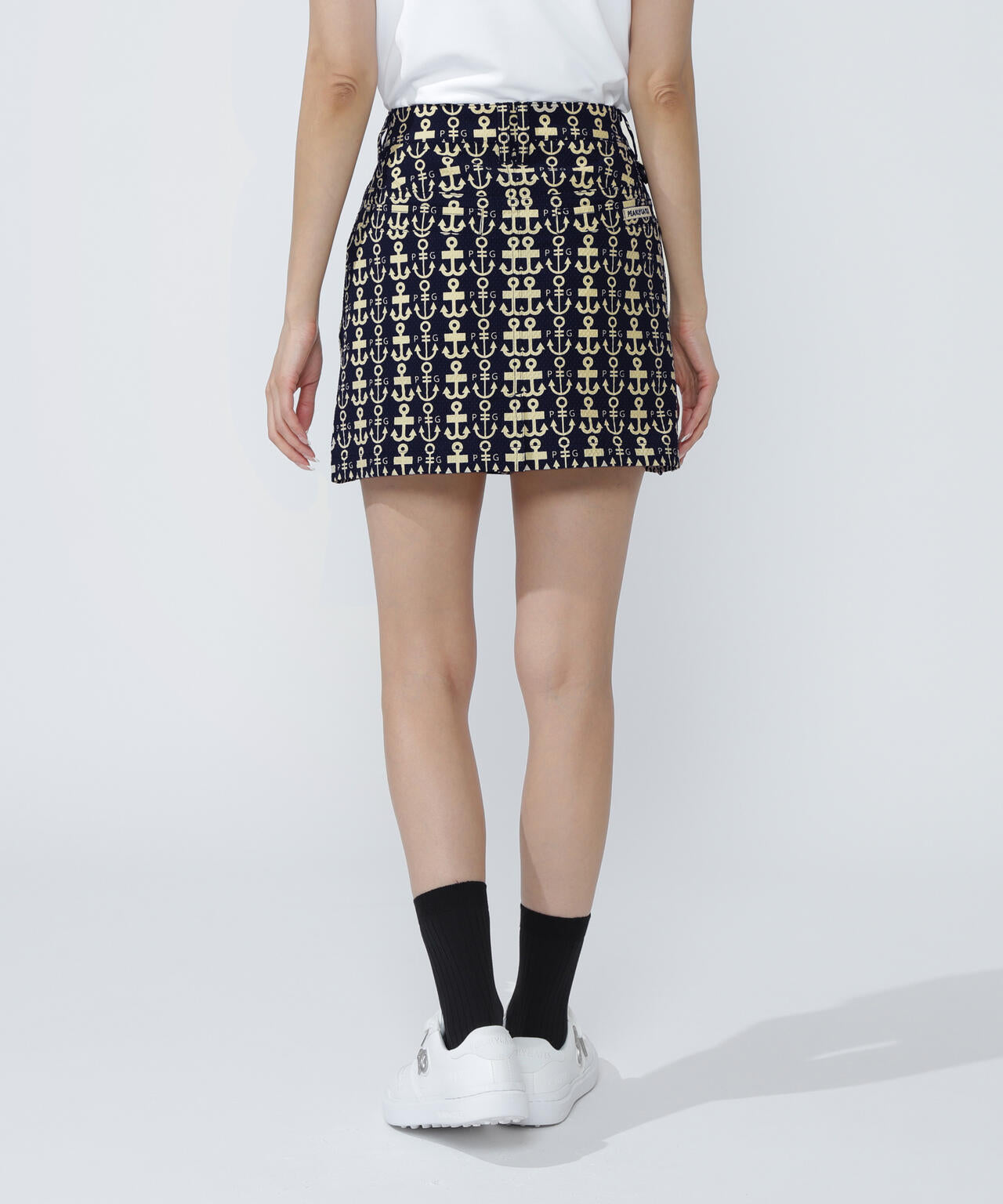 Nyストレッチドビースカート ＜ロゴアンカー柄＞