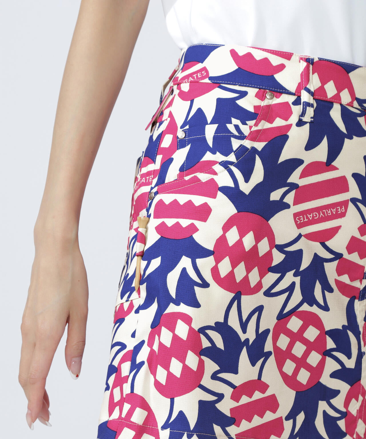 Peドビーストレッチ P&I 5ポケットスカート ＜パイナップル柄＞