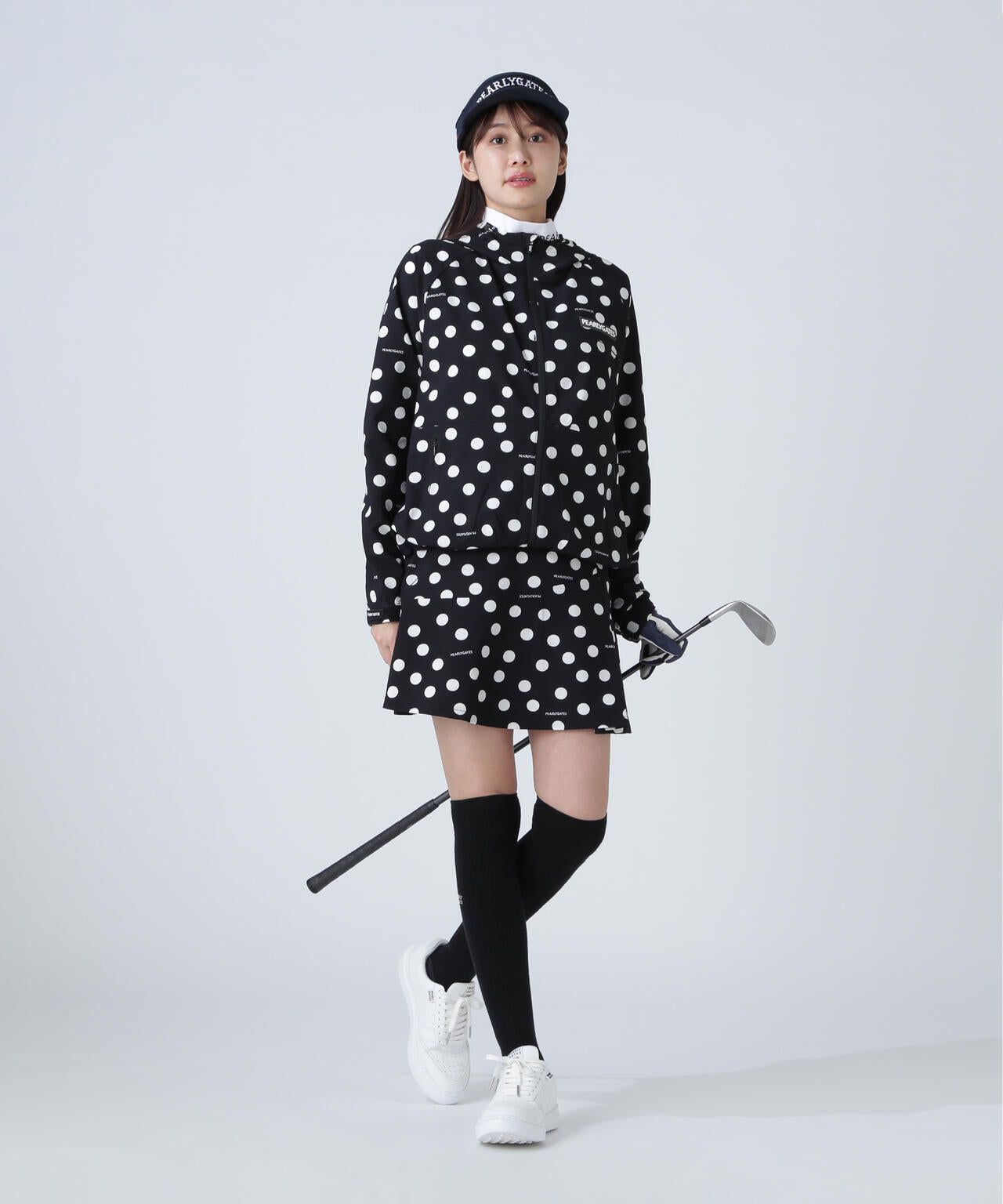 Peストレッチサッカースカート ＜ランダムドット柄＞