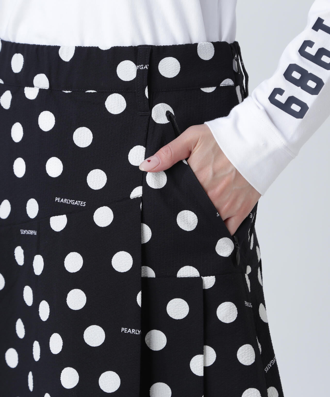 Peストレッチサッカースカート ＜ランダムドット柄＞ | PEARLY