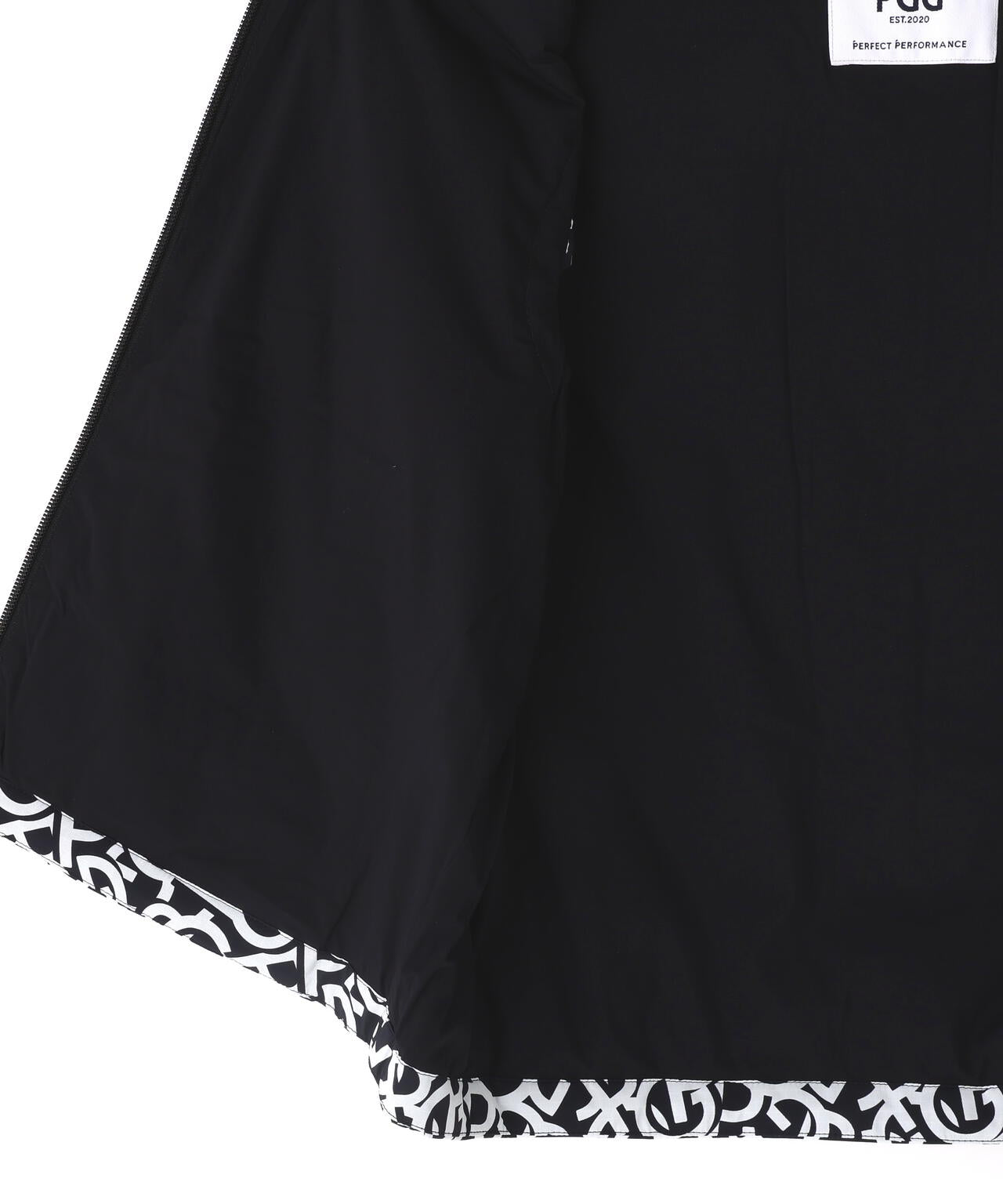 【PGG】【直営店舗&公式オンライン限定】Nyストレッチリップストップフルジップ中綿ベスト ＜ロゴ総柄＞ (LADIES)