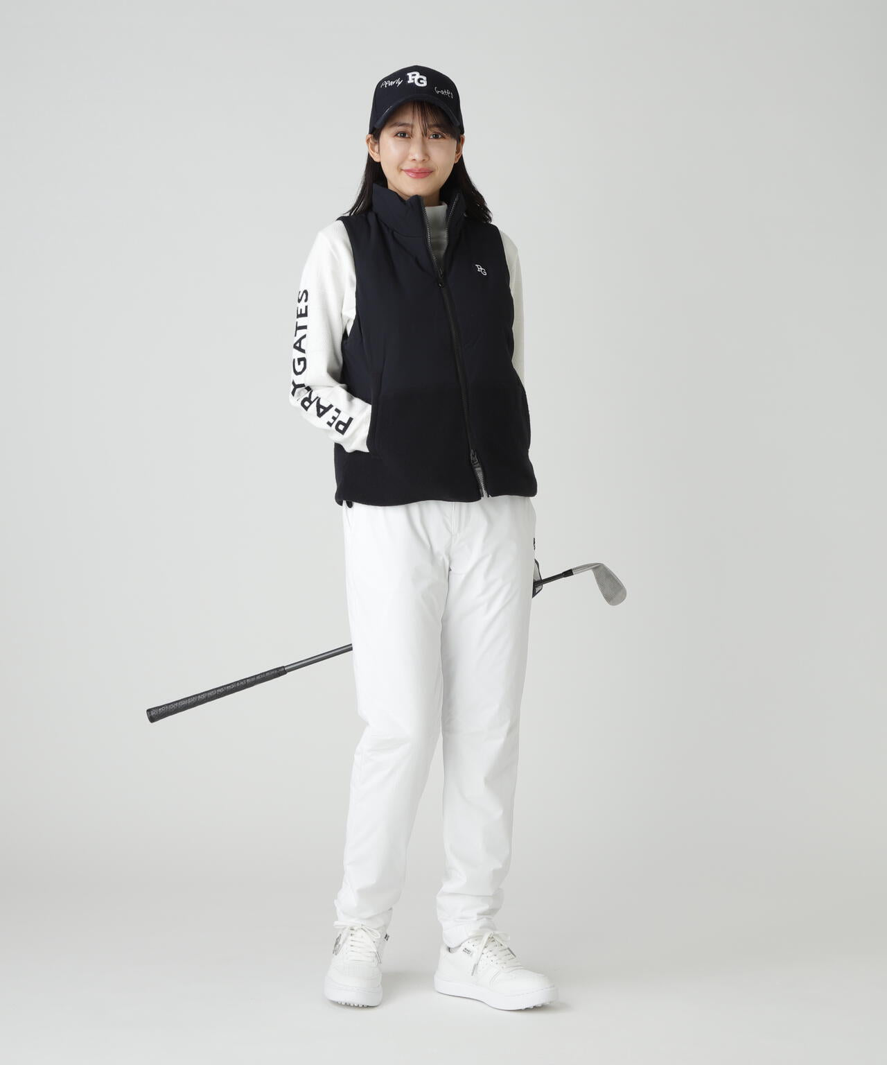 合繊×フリース片面起毛 中綿フルジップアップベスト