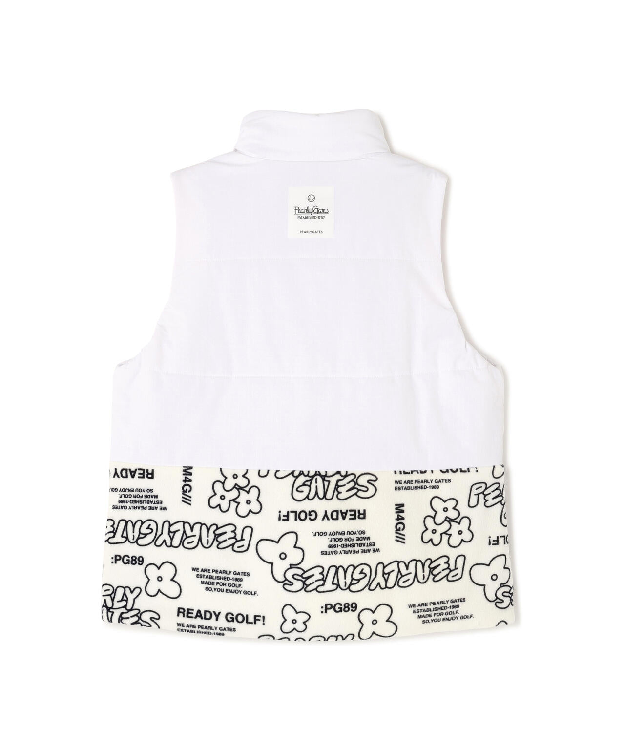 合繊×フリース片面起毛中綿フルジップアップベスト ＜ストリート花柄＞