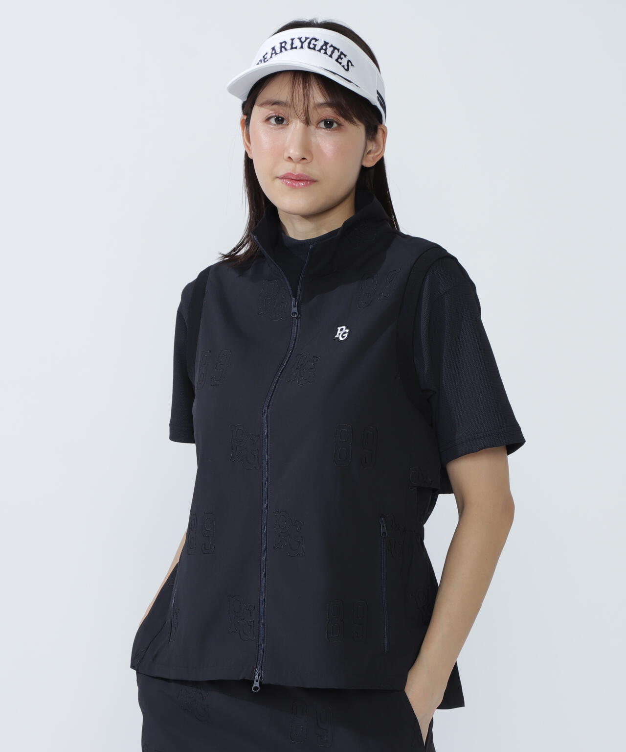 専用　試着のみPEARLY GATES フルジップニット PGG】【直営店舗&公式オンライン限定】ストレッチデニット