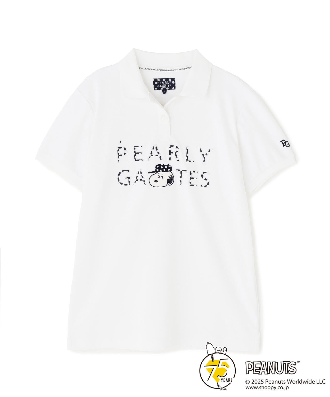 PEARLY GATES≫スヌーピーコラボポロシャツ≫パーリーゲイツ パーリーゲイツ スヌーピー コラボ ポロシャツ 総柄 ホワイト