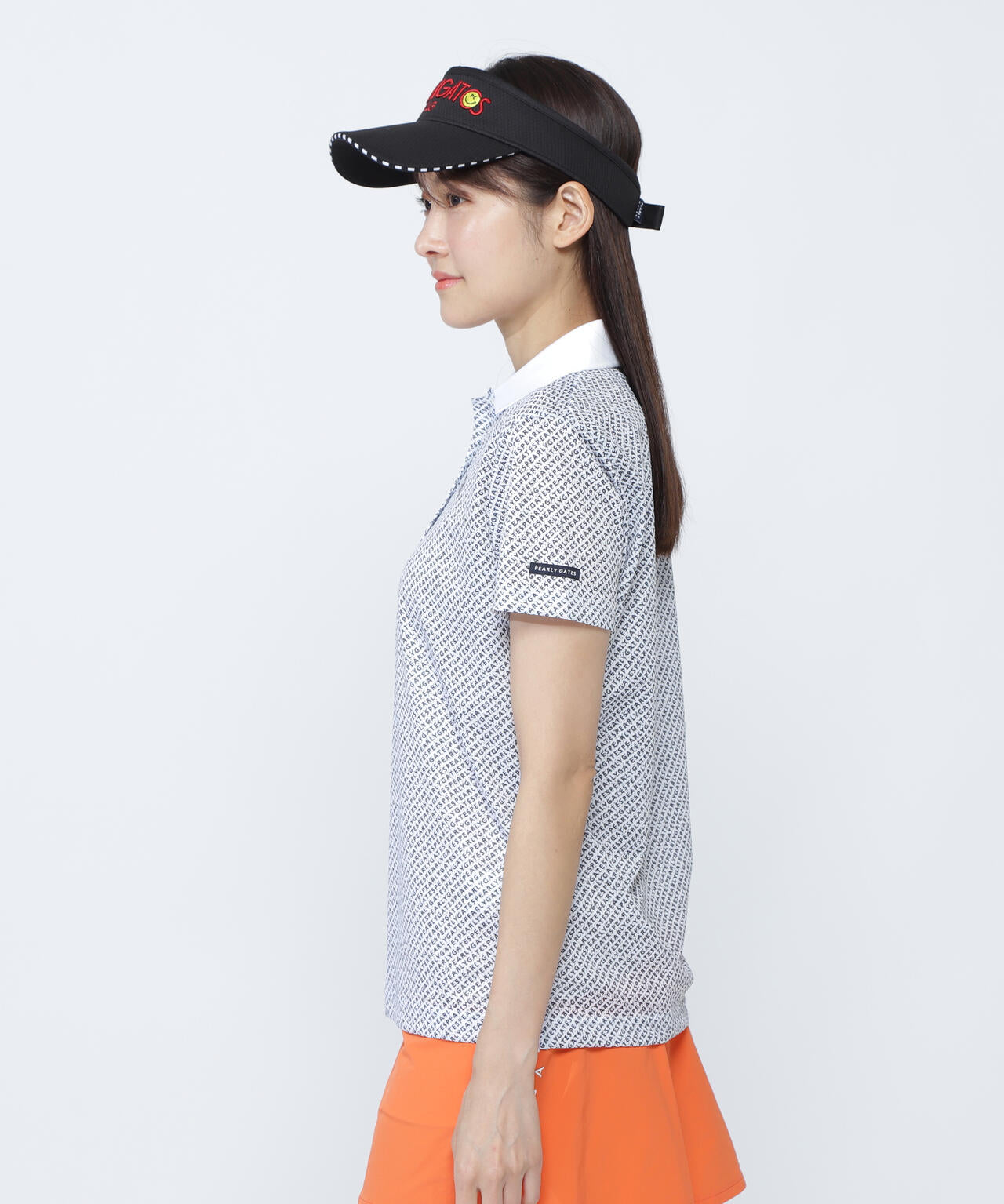 KAZEメッシュ半袖ポロシャツ ＜ロゴバイヤスボーダー柄＞