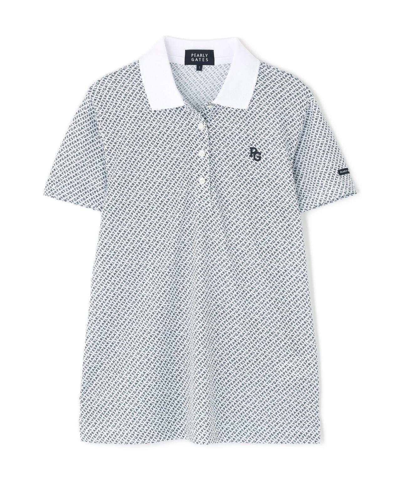 KAZEメッシュ半袖ポロシャツ ＜ロゴバイヤスボーダー柄＞