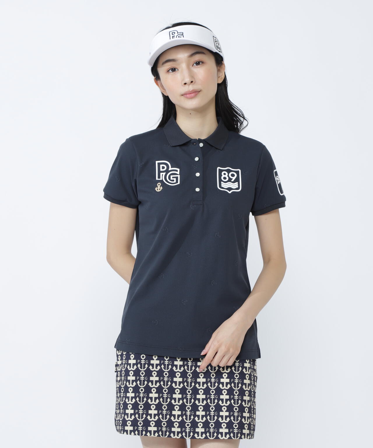 ストレッチカノコアンカージャガード半袖ポロシャツ