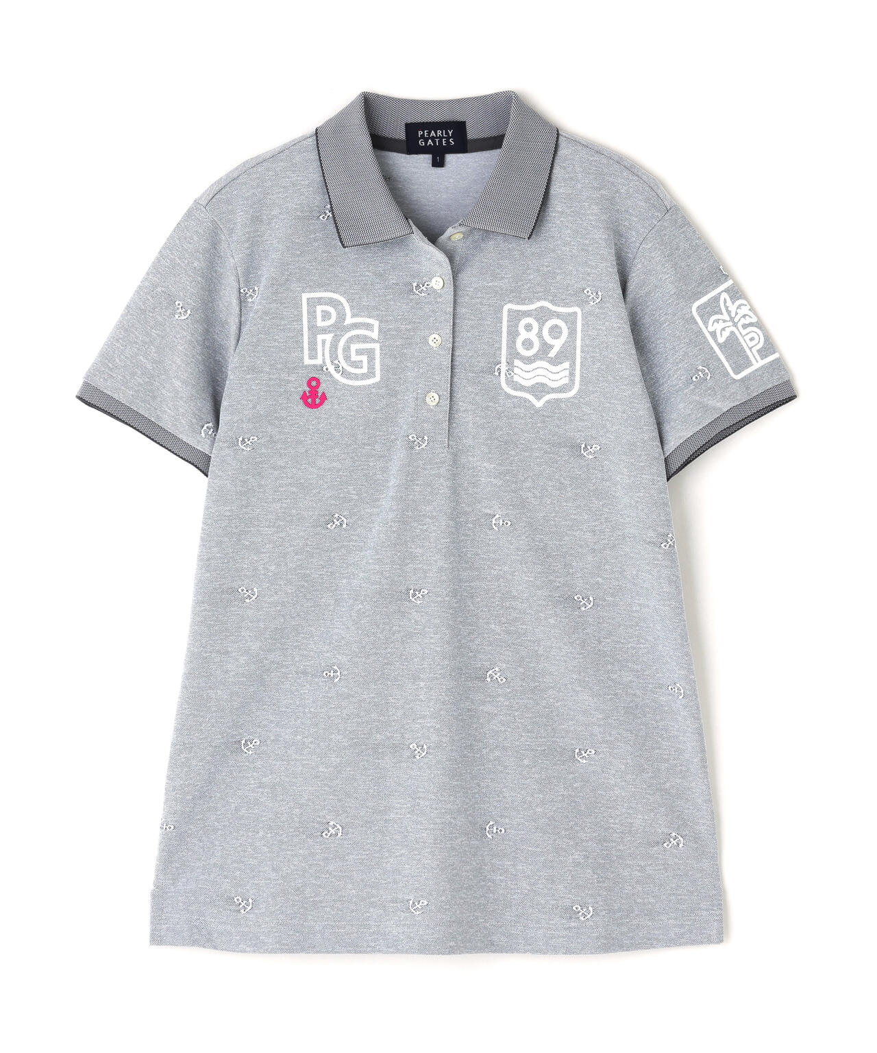 ストレッチカノコアンカージャガード半袖ポロシャツ