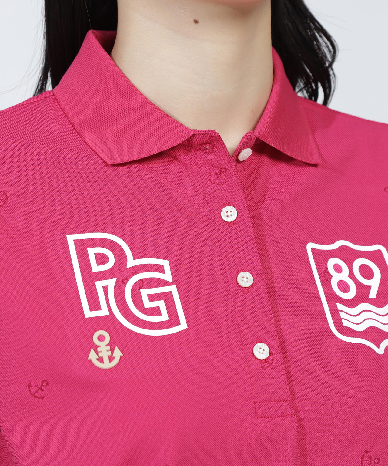 ストレッチカノコアンカージャガード半袖ポロシャツ