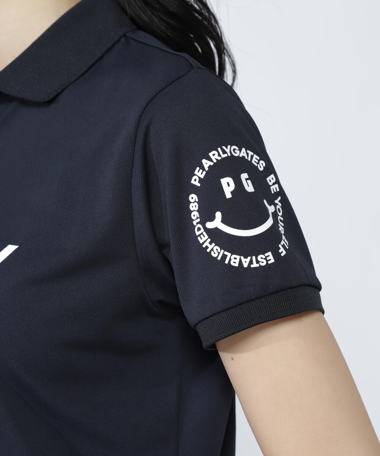 新品　PGG パーリーゲイツ　ポロシャツ　半袖　ポリエステルニット　グレー　6 ストレッチカノコアンカージャガード半袖ポロシャツ | PEARLY