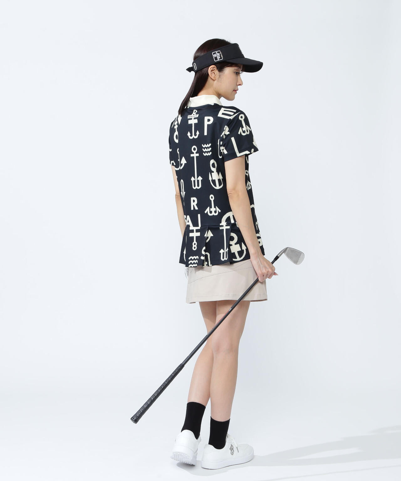 梨地半袖ポロシャツ ＜アンカーロゴ総柄＞