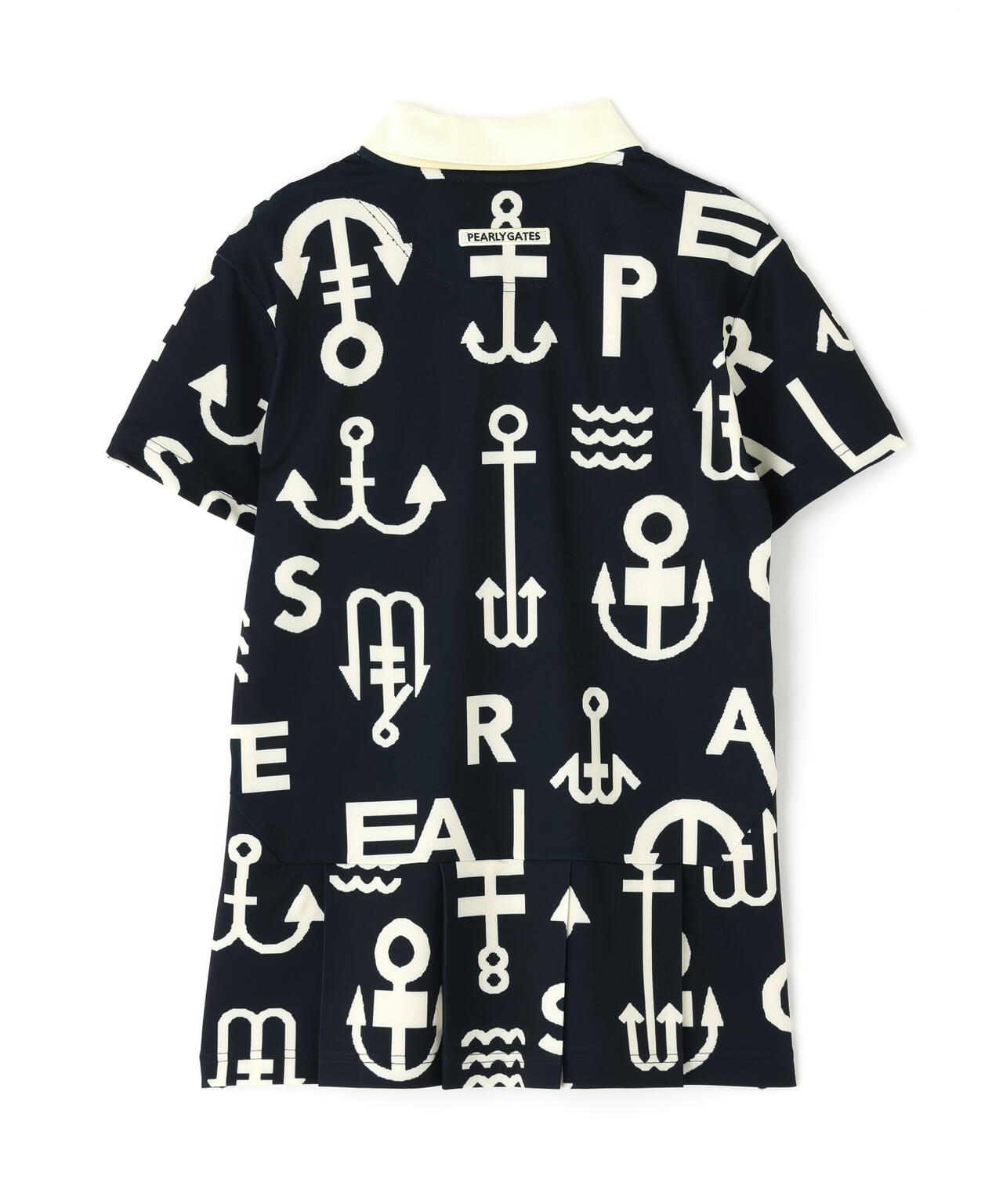 梨地半袖ポロシャツ ＜アンカーロゴ総柄＞