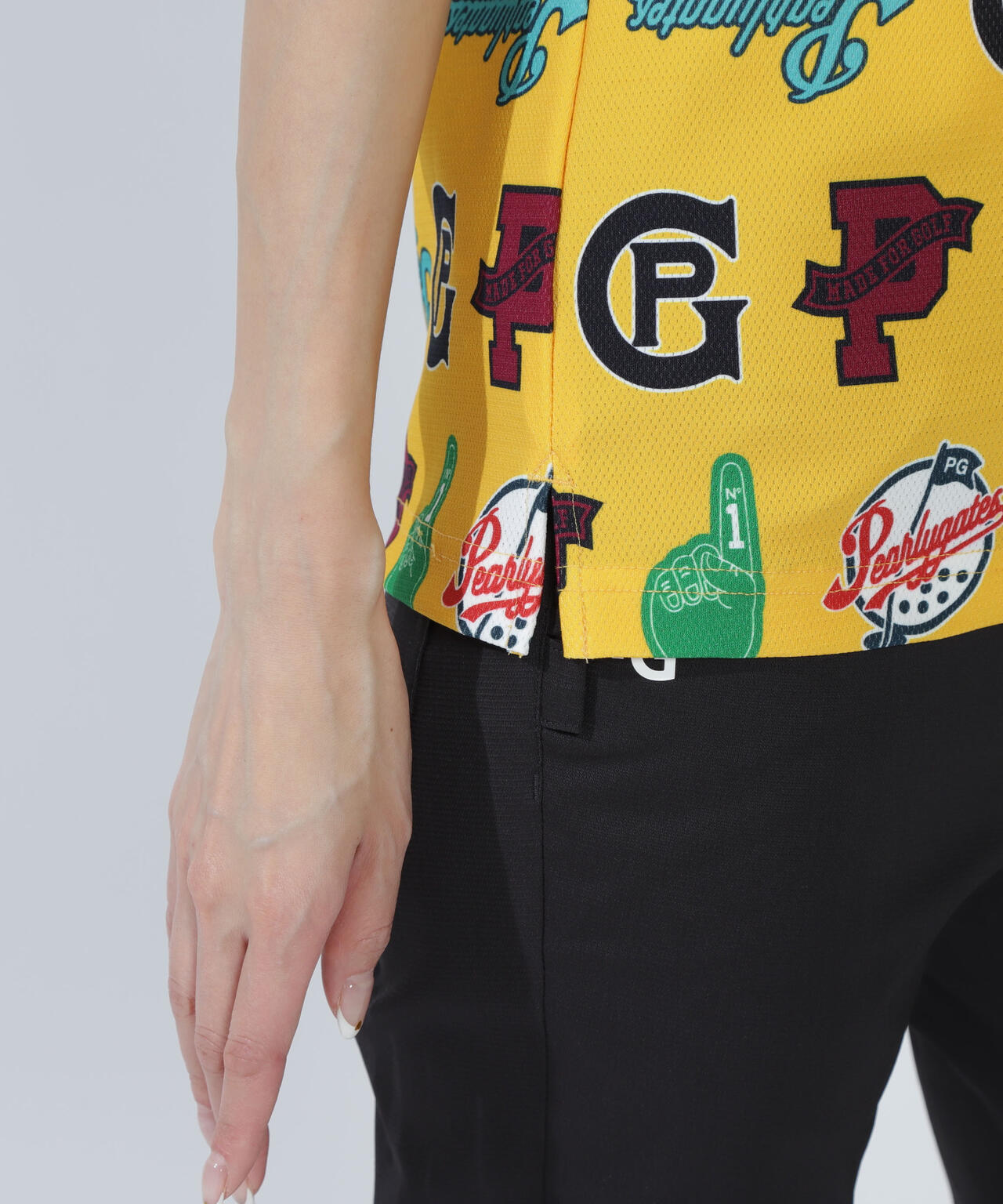 Peストレッチメッシュ半袖ポロシャツ ＜POPベースボール柄＞