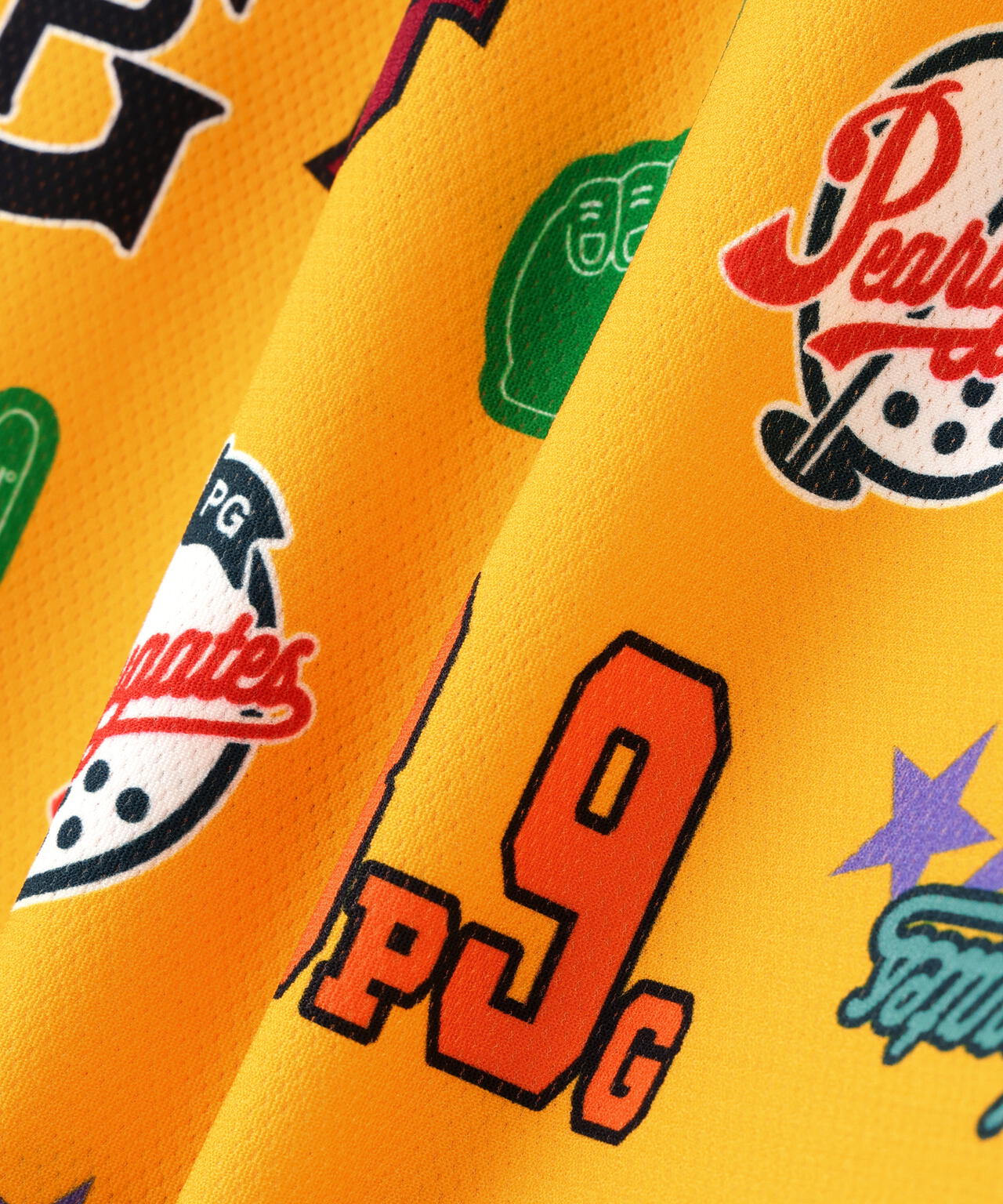 Peストレッチメッシュ半袖ポロシャツ ＜POPベースボール柄＞