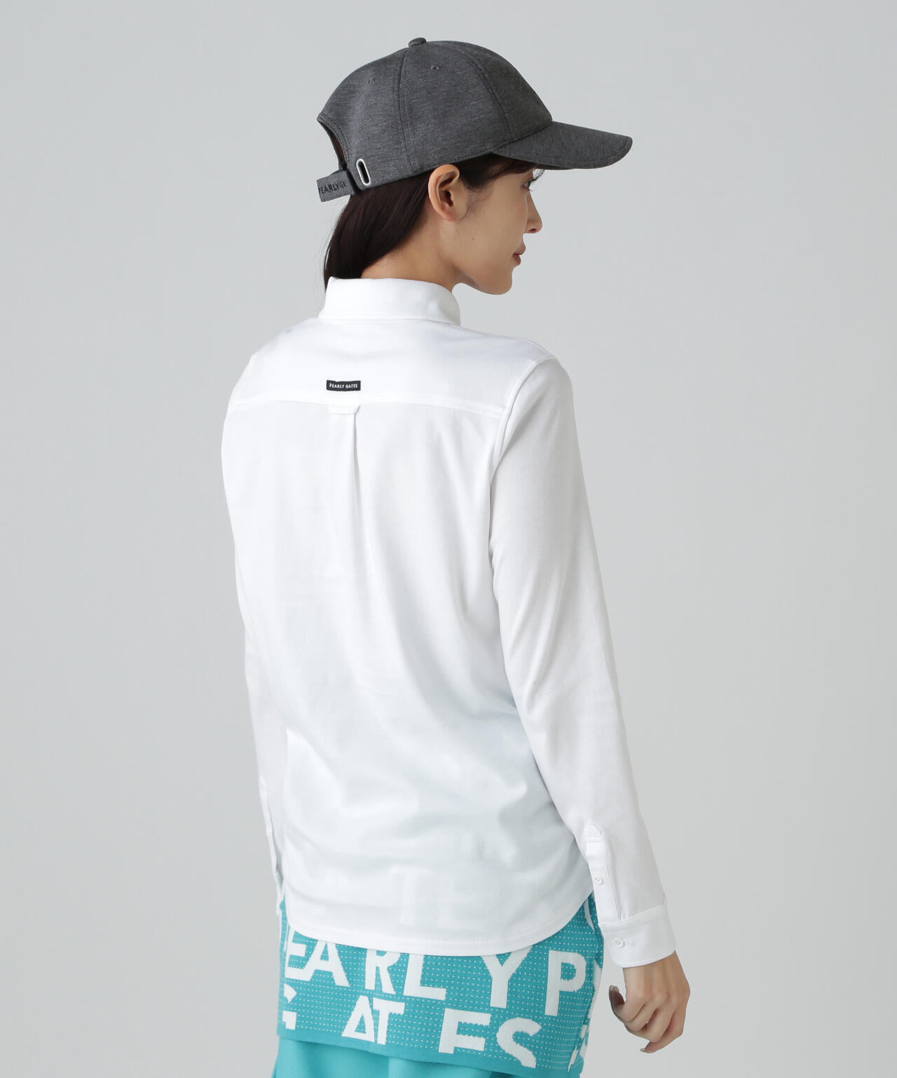 TCドットジャガード長袖ボタンダウンカットソー