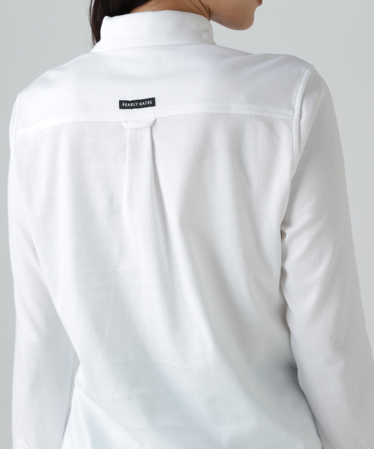 TCドットジャガード長袖ボタンダウンカットソー