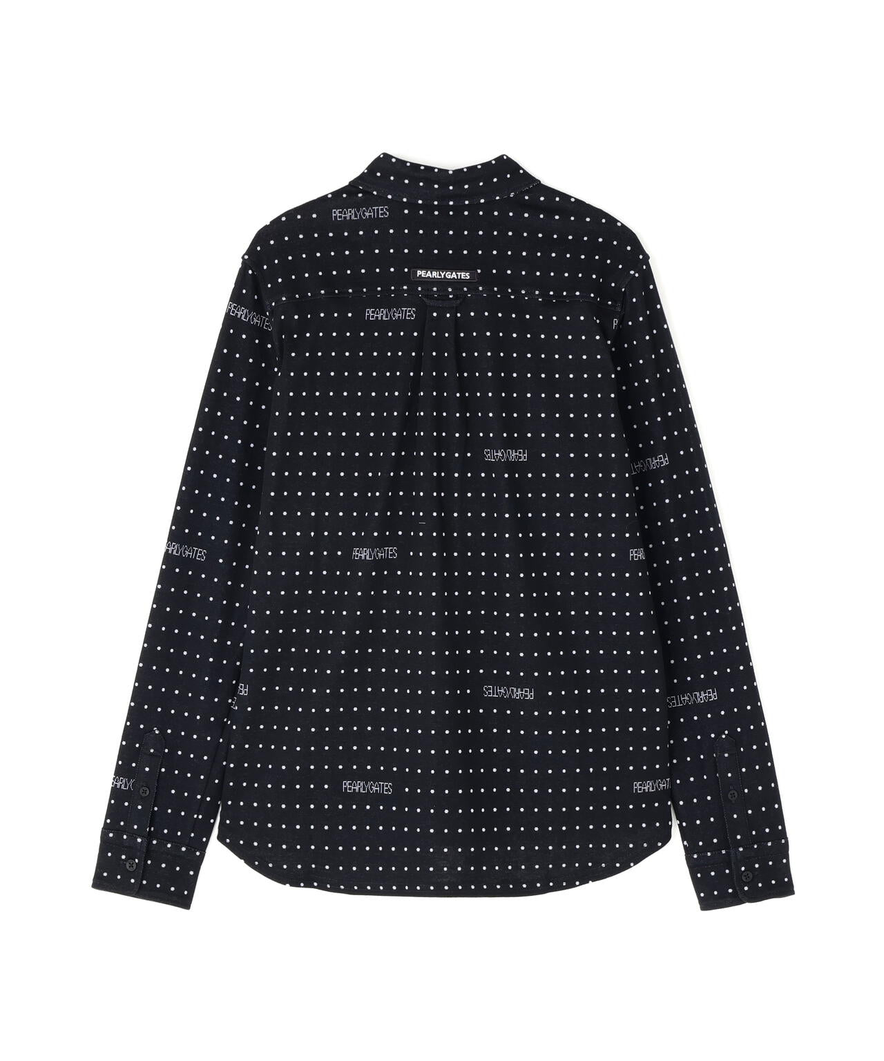 TCドットジャガード長袖ボタンダウンカットソー ＜ミニドット柄