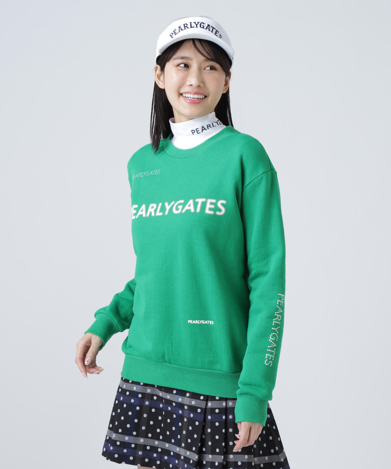 PEARLY GATES パーリーゲイツ　ジャージ ジグザグ裏毛ジャガードクルーネックスウェットプルオーバー