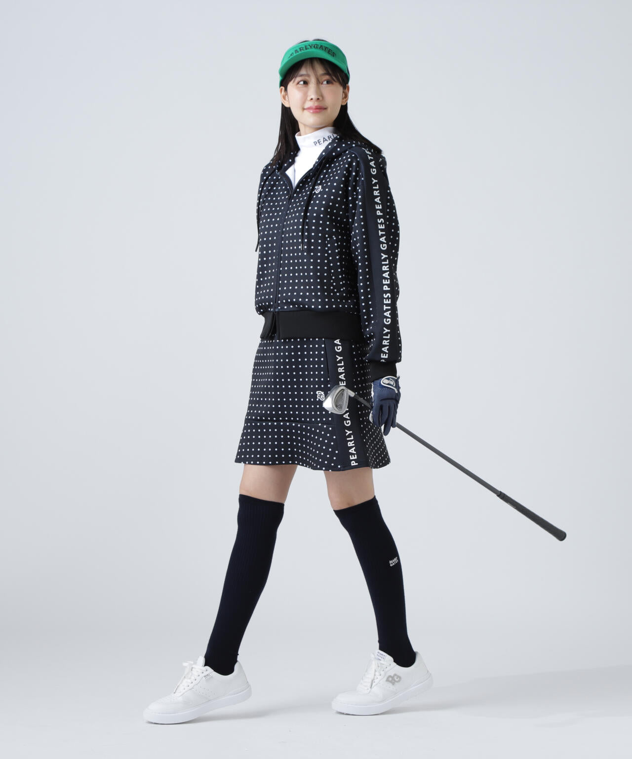 ダブルフェイス フルジップフーディ ＜ミニドット柄＞