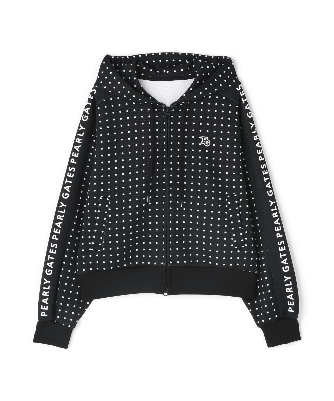ダブルフェイス フルジップフーディ ＜ミニドット柄＞