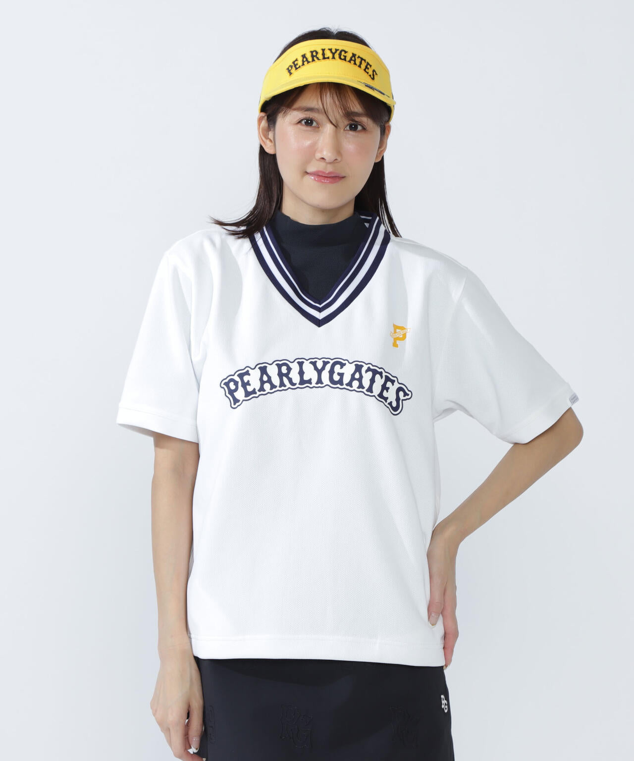 【新品・未使用】PEARYGATES 高通気ダブルフェイス半袖Vネックカットソー 高通気ダブルフェイス半袖Vネックカットソー | PEARLY GATES（パーリー