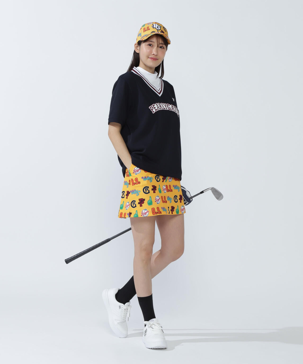 高通気ダブルフェイス半袖Vネックカットソー | PEARLY GATES（パーリー