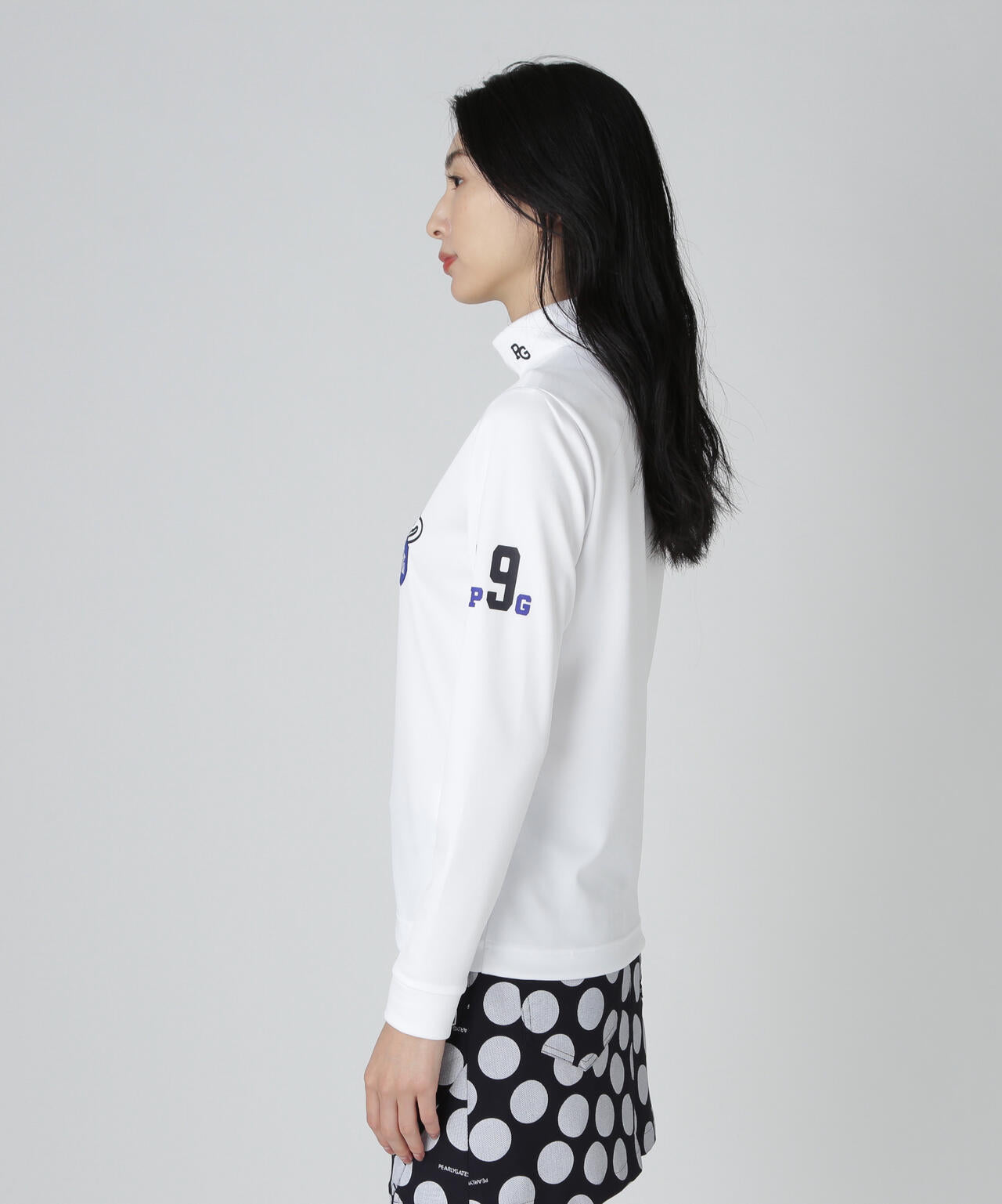 鹿の子ダンボールゼブラ長袖ハイネックカットソー