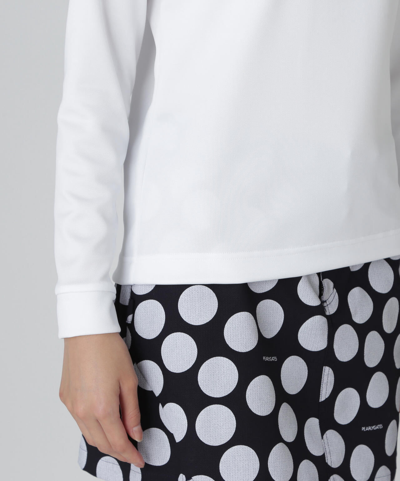 鹿の子ダンボールゼブラ長袖ハイネックカットソー