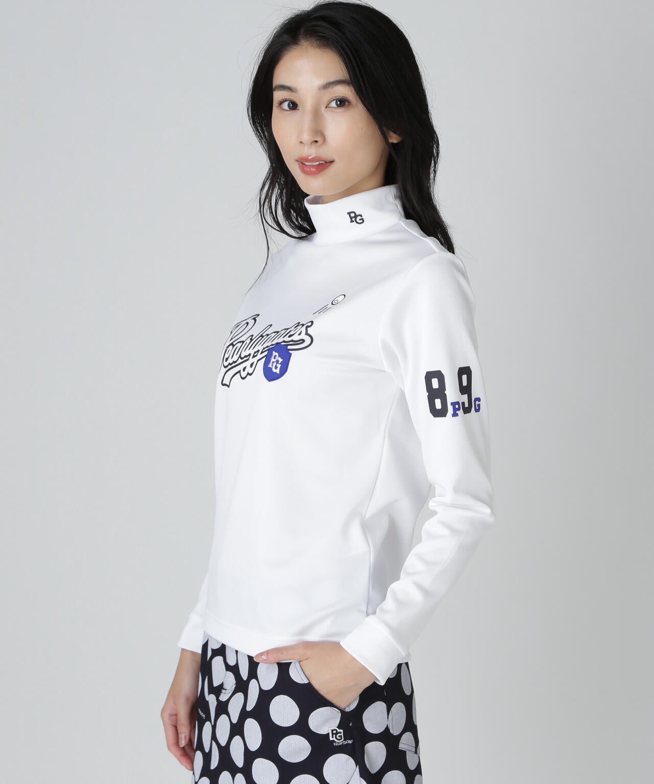 鹿の子ダンボールゼブラ長袖ハイネックカットソー | PEARLY GATES