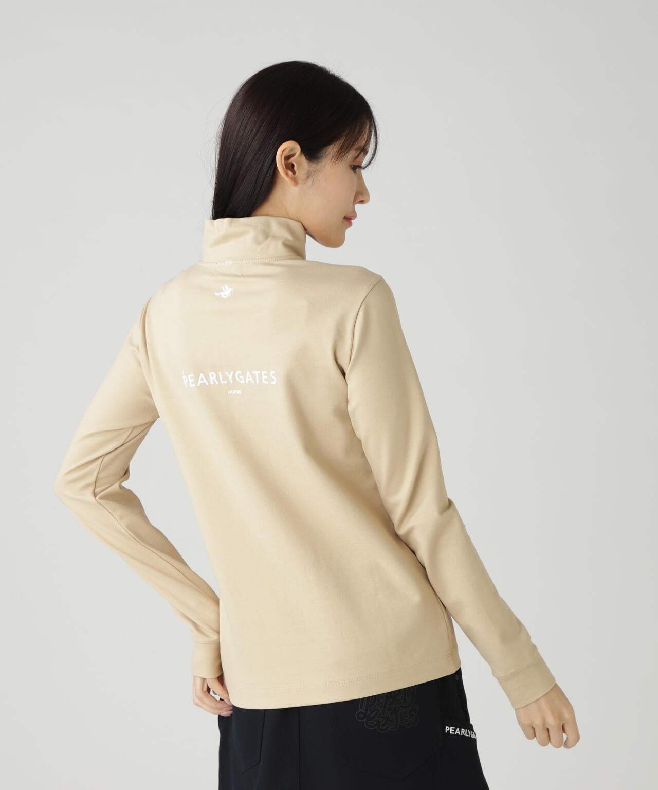 PGHORSE】ソフトフィールポンチ長袖ハーフジップカットソー | PEARLY