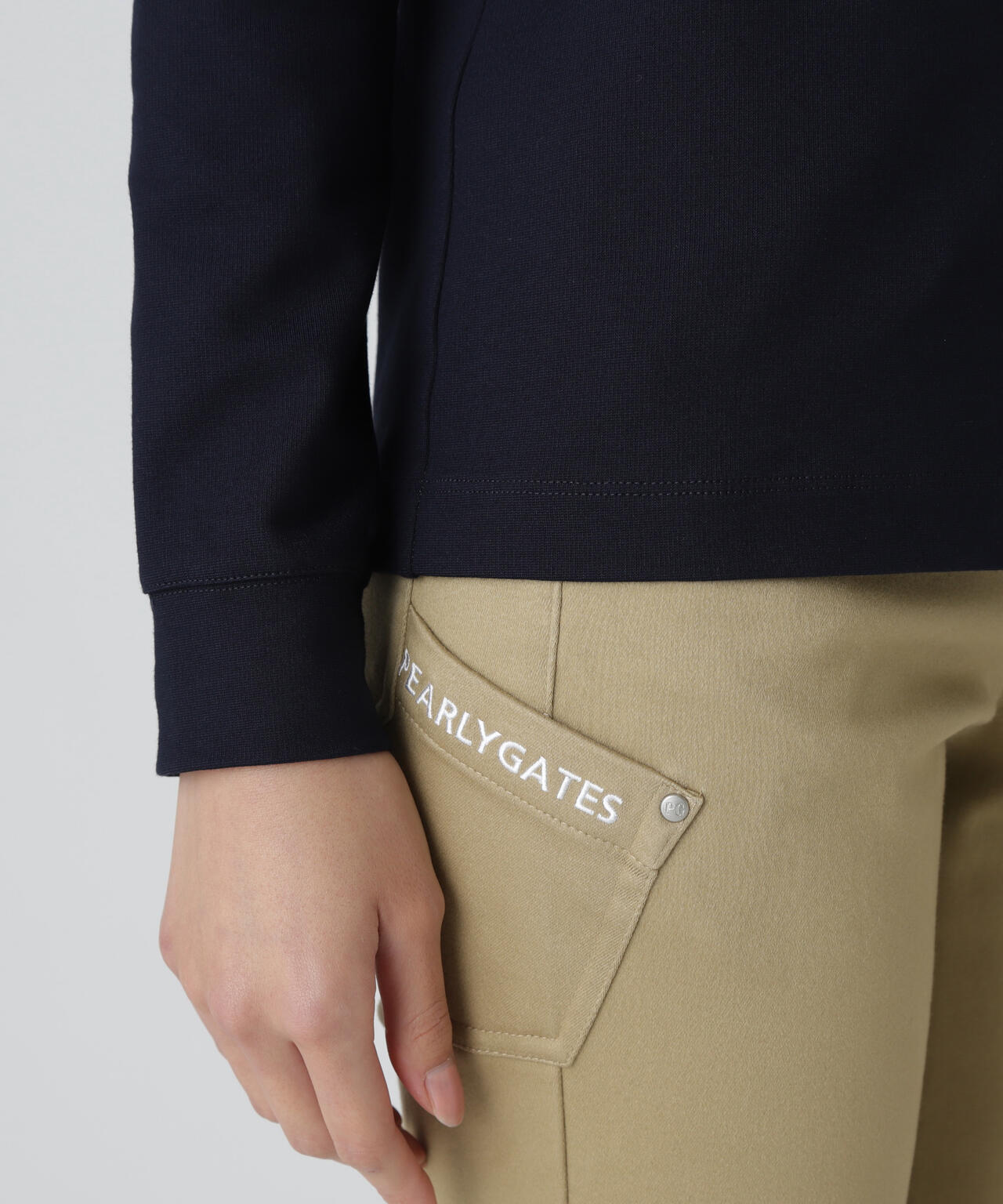 【PGHORSE】ソフトフィールポンチ長袖ハーフジップカットソー