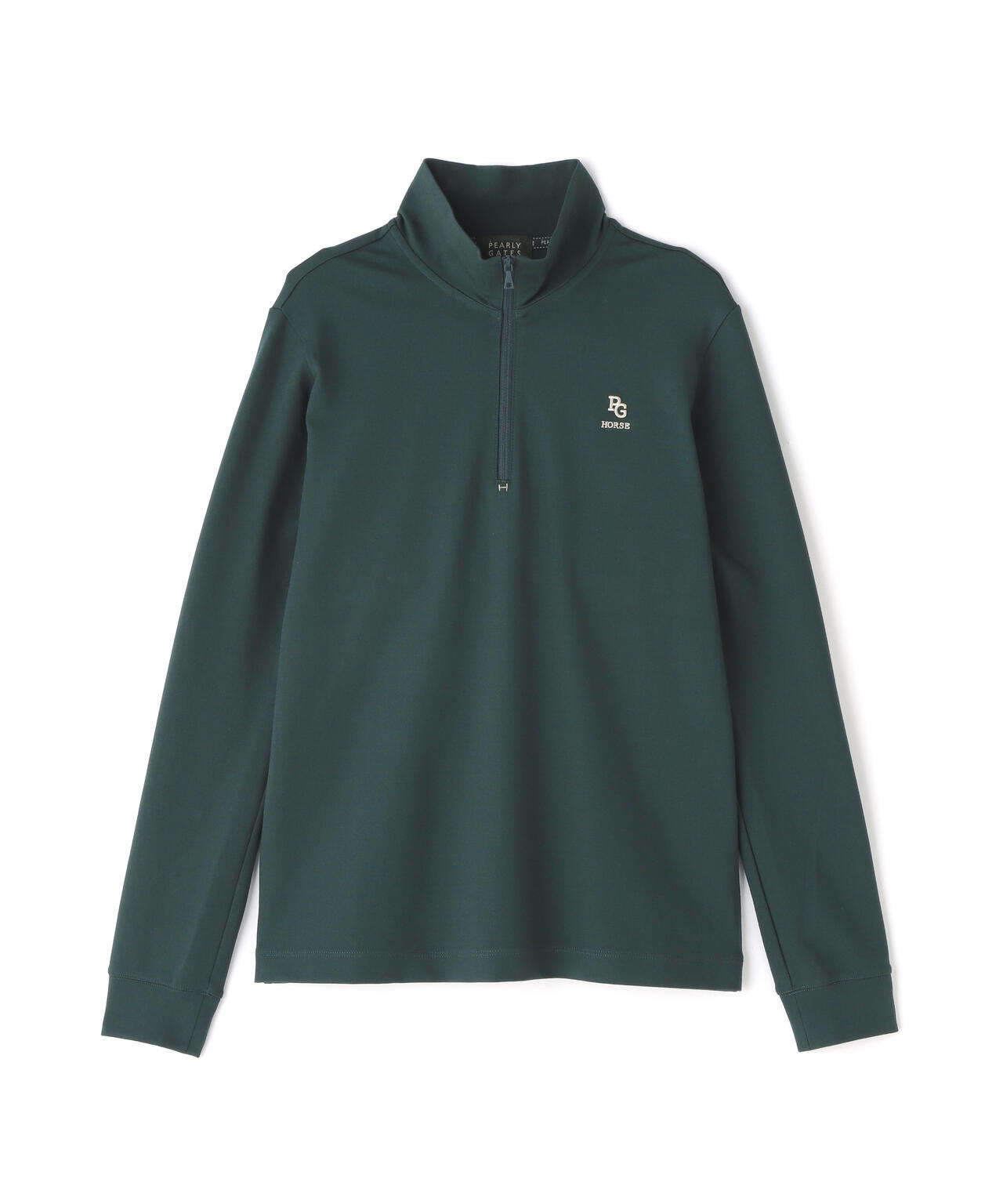 PGHORSE】ソフトフィールポンチ長袖ハーフジップカットソー