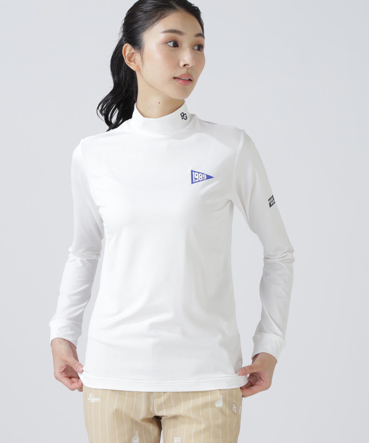 【PG BODY】37.5ベア天竺長袖ハイネックカットソー