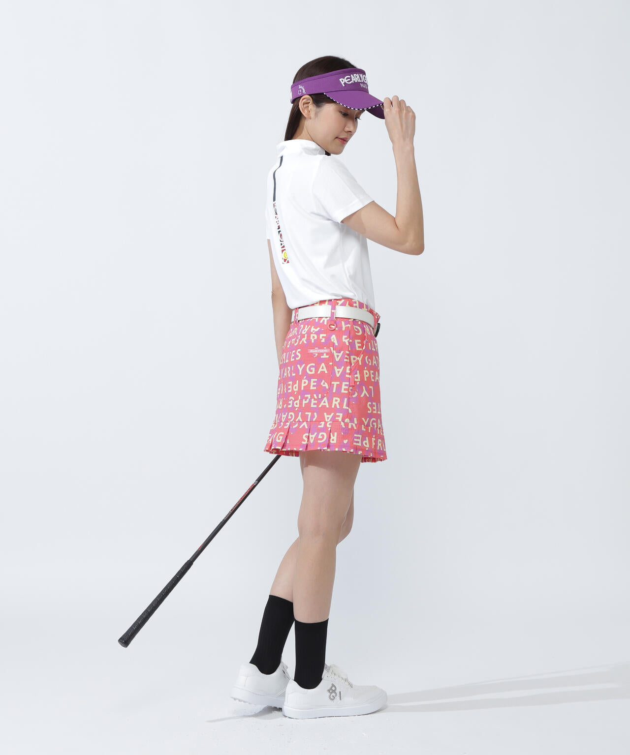 ハニカムカノコ半袖モックネックカットソー