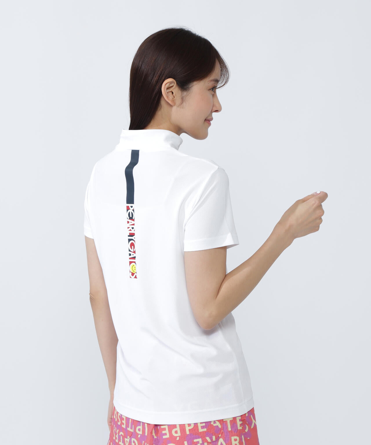 ハニカムカノコ半袖モックネックカットソー