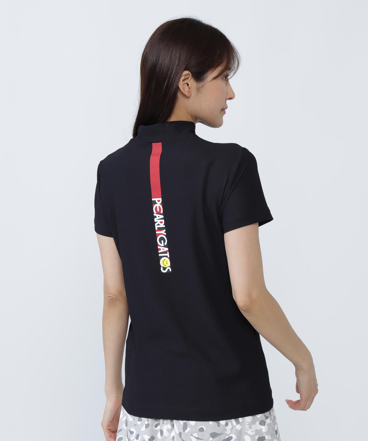 ハニカムカノコ半袖モックネックカットソー