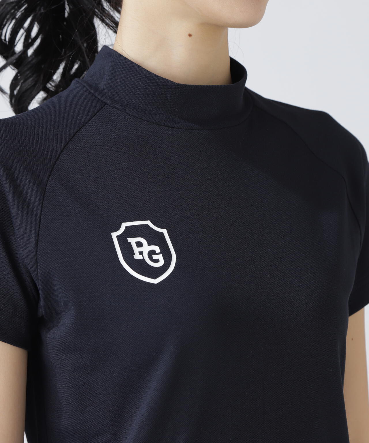 良品　パーリーゲイツ　ベアカノコ　ハイネック　カットソーワンピース　黒 良品 パーリーゲイツ ベアカノコ ハイネック カットソー