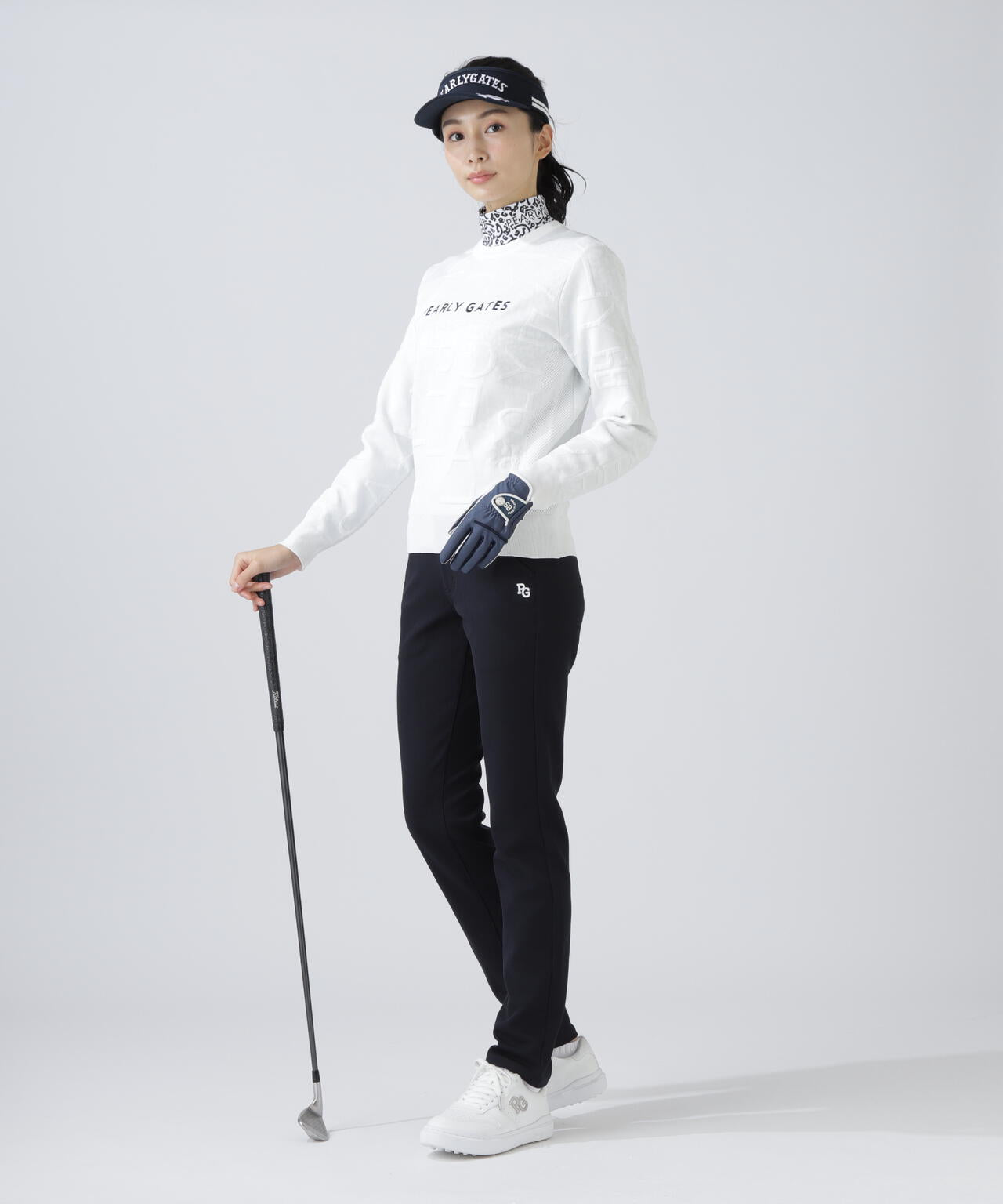 14Gクルーネックニットプルオーバー ＜ジャガードロゴ総柄