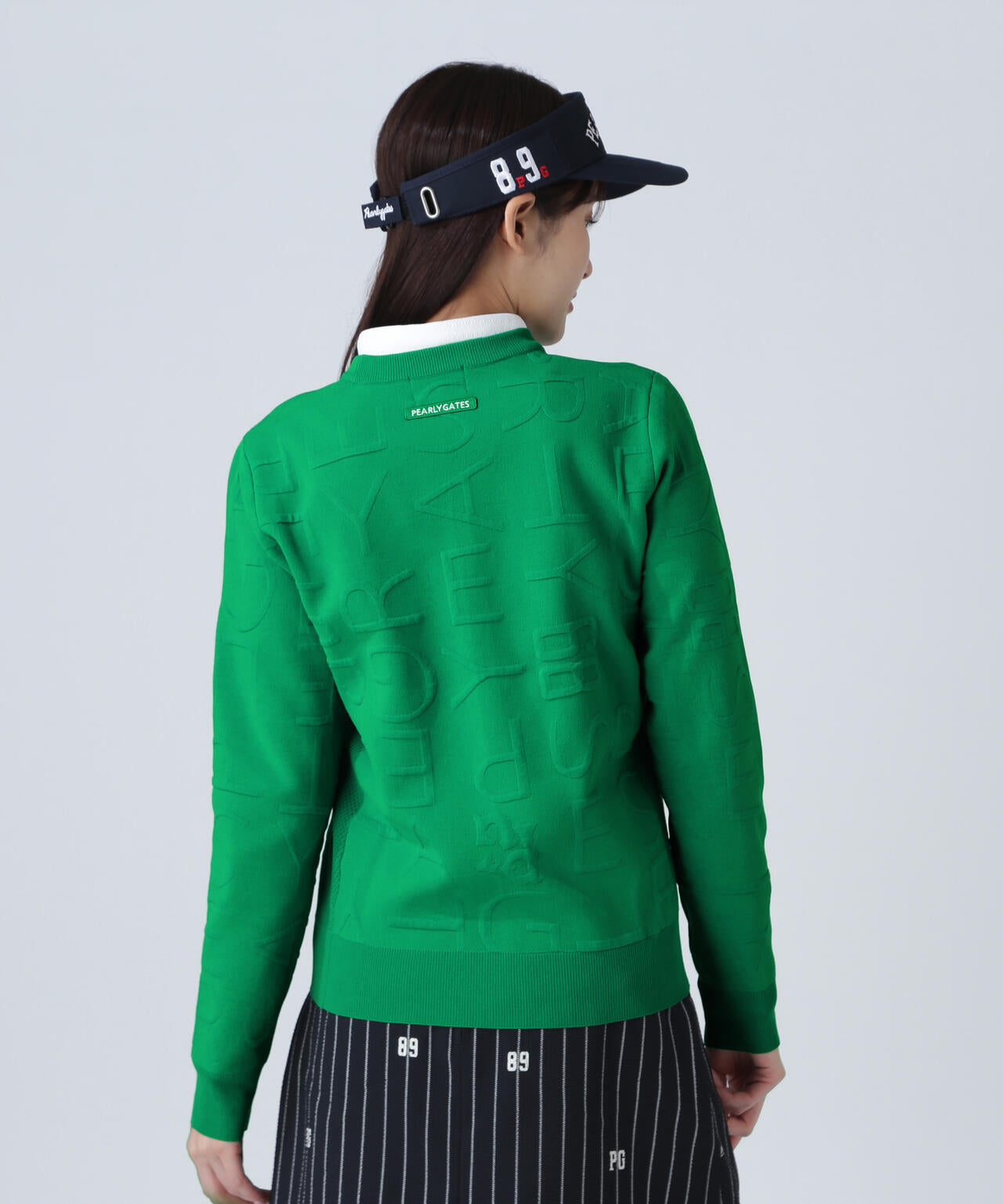 14Gクルーネックニットプルオーバー ＜ジャガードロゴ総柄＞