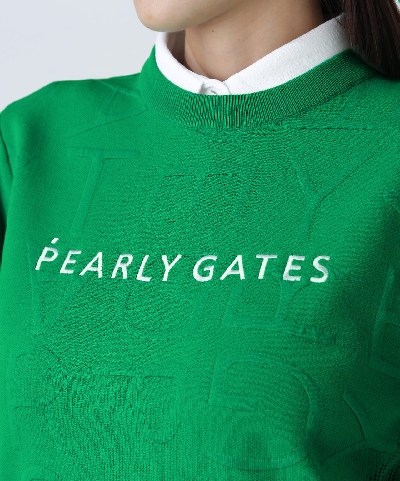 パーリーゲイツ　クールネックセーター サイズ6 PEARLY GATES セーター ニット 「PEARLY GATES」地柄クルーネック